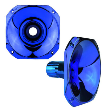 PRV AUDIO - 1" Exit Screw-on Wave Guide - 45¡ x 45¡ - BLUE Chrome Finish - Short Version (WGP14-25BlueCR-S)