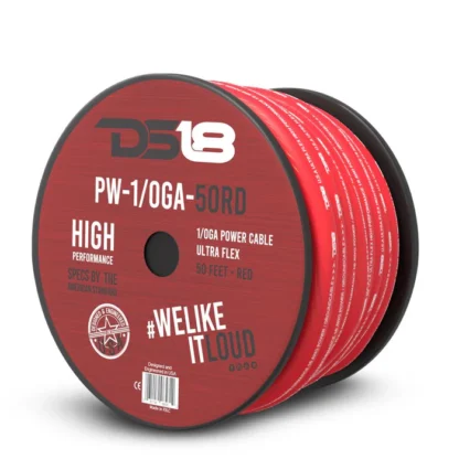 1/0-GA Ultra Flex CCA Ground Power Cable 50 Feet Red