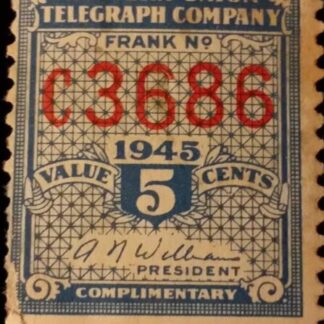Western Union Telegraph Company 1945 5 cents value stamp