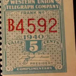 Western union telegraph company1940 value 5 cents stamp