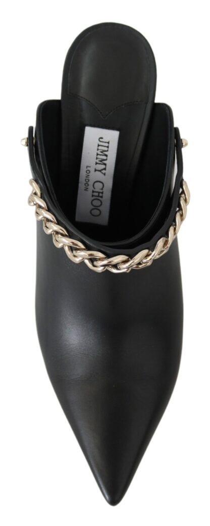 JIMMY CHOO Black Gold Leather Pumps - Image 3